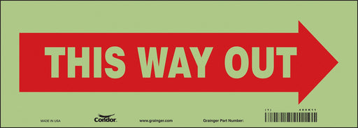 Safety Sign 5 in x 14 in Glow Vinyl