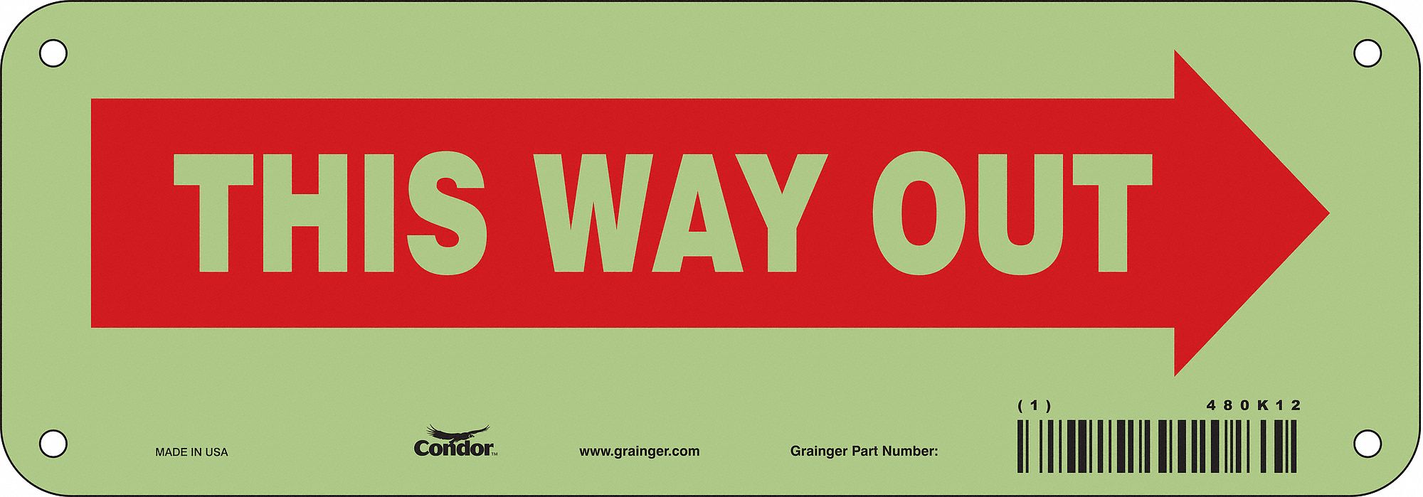 Safety Sign 3 1/2in x 10in Polyethylene