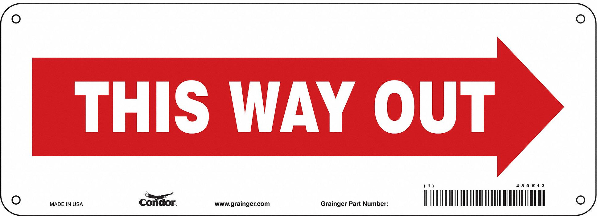 Safety Sign 5 in x 14 in Polyethylene