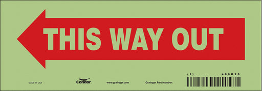 Safety Sign 3 1/2 in x 10 in Glow Vinyl