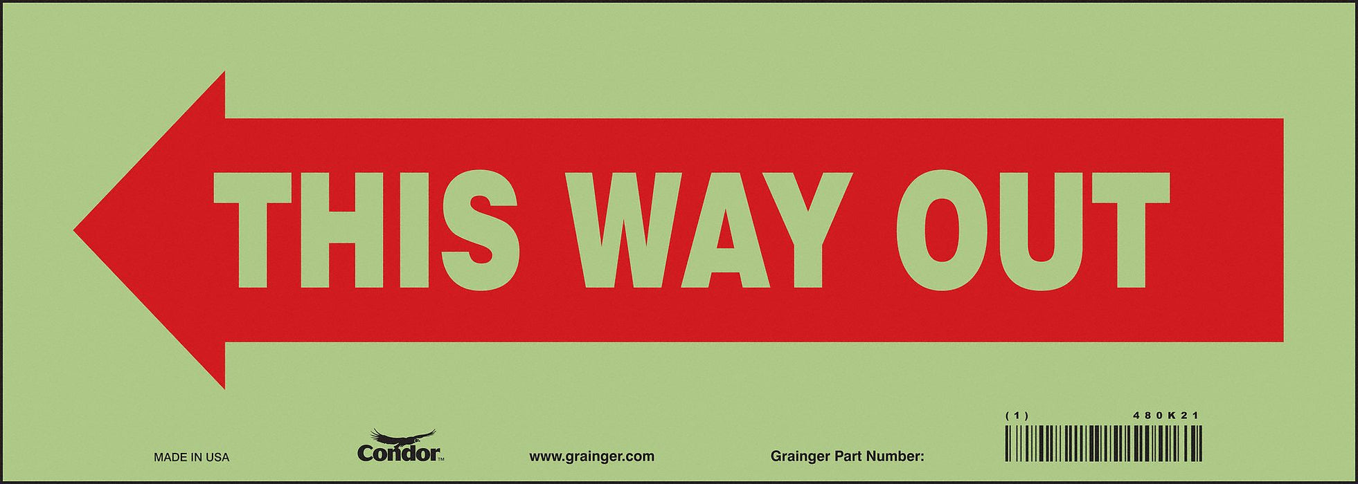 Safety Sign 5 in x 14 in Glow Vinyl