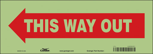 Safety Sign 5 in x 14 in Glow Vinyl