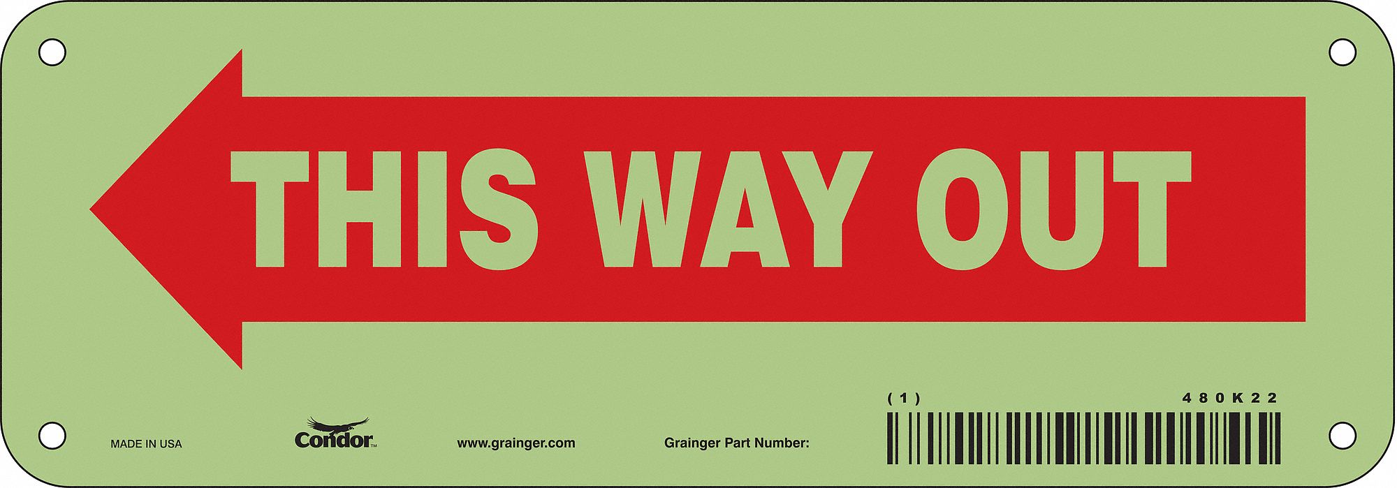 Safety Sign 3 1/2in x 10in Polyethylene