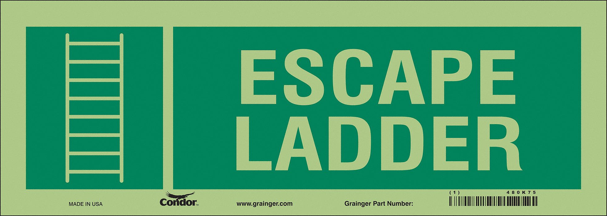 Safety Sign 5 in x 14 in Glow Vinyl
