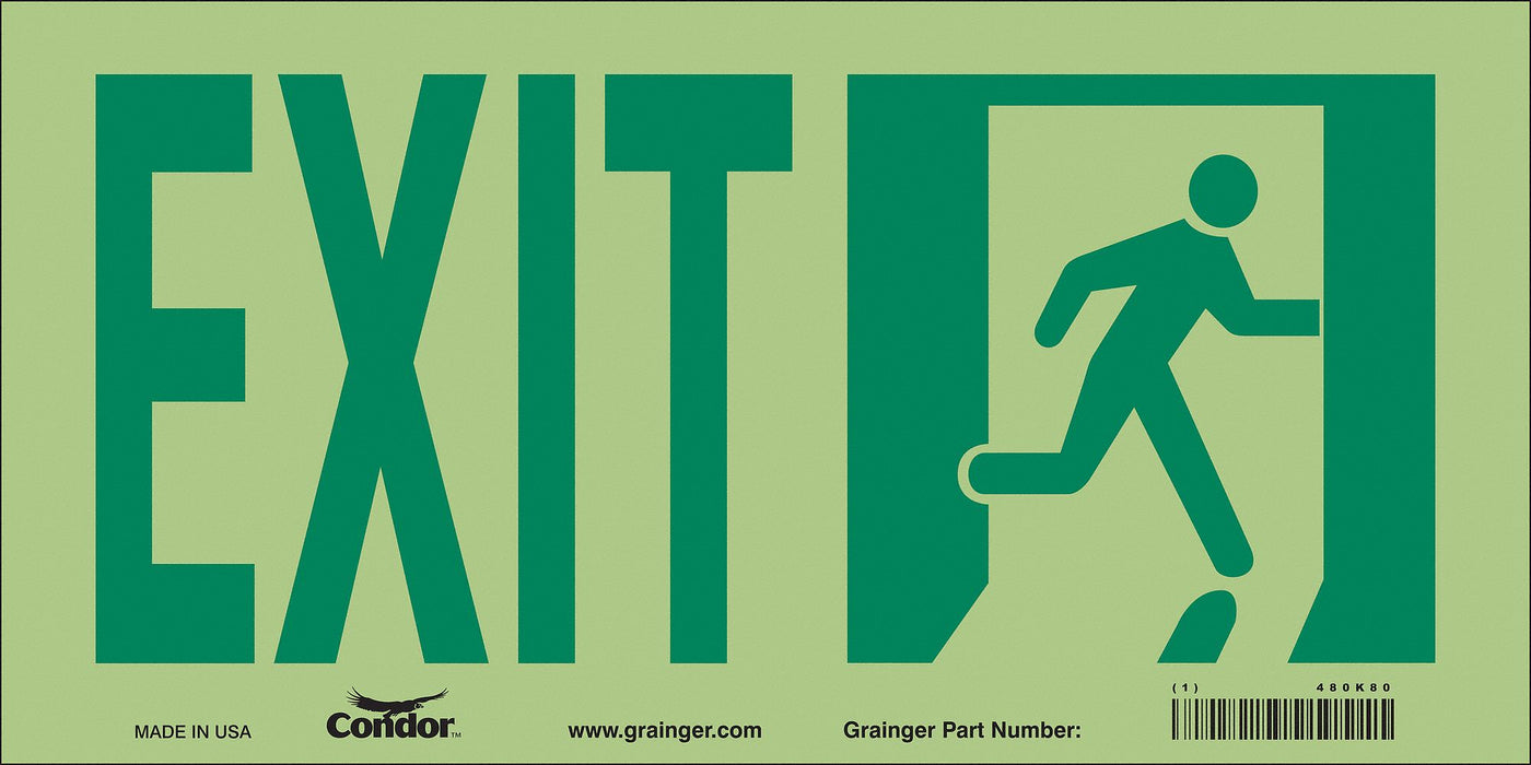 Safety Sign 7 in x 15 in Glow Vinyl