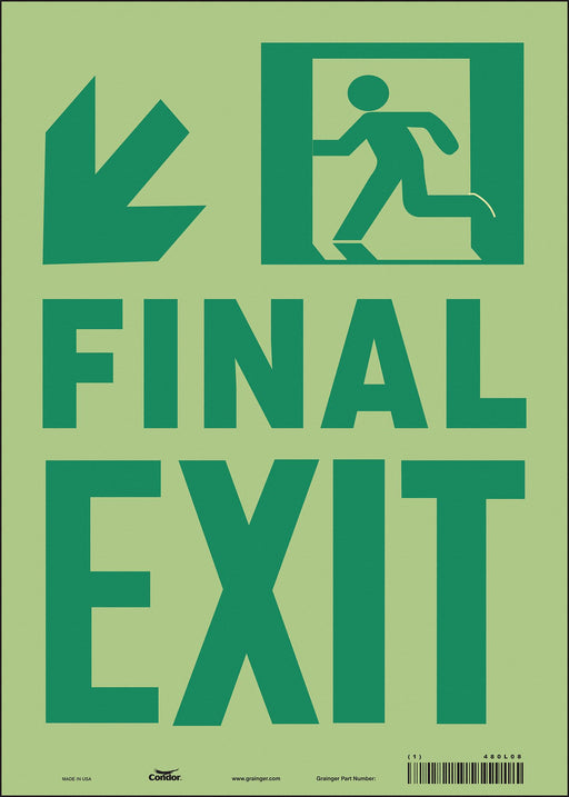 Safety Sign 14 inx10 in Glow Vinyl