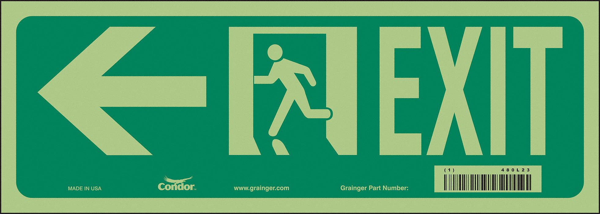 Safety Sign 5 in x 14 in Glow Vinyl