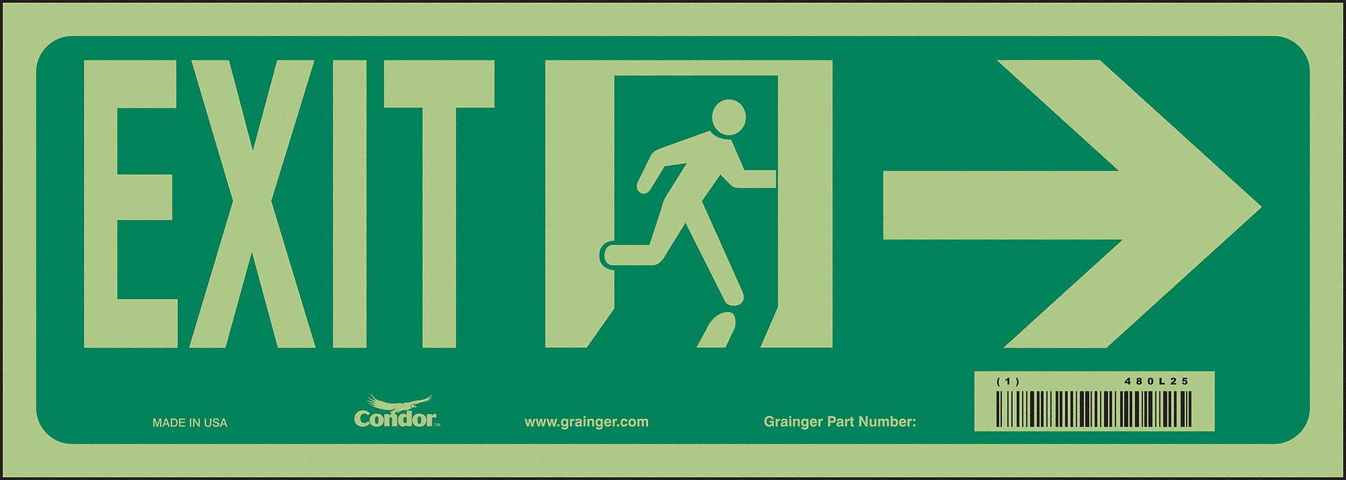 Safety Sign 5 in x 14 in Glow Vinyl