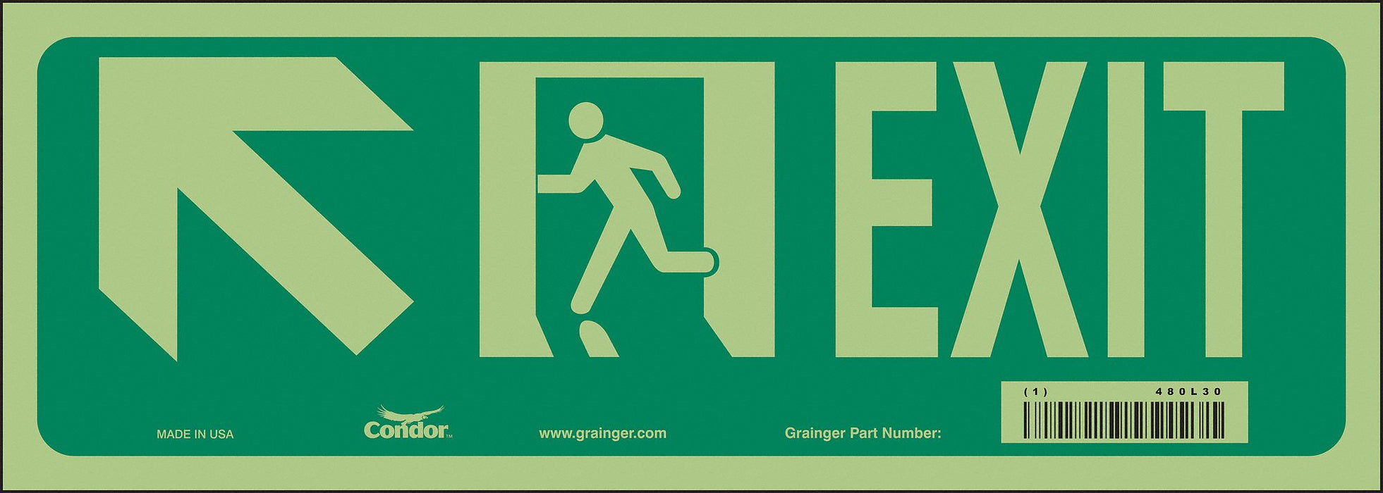 Safety Sign 5 in x 14 in Glow Vinyl