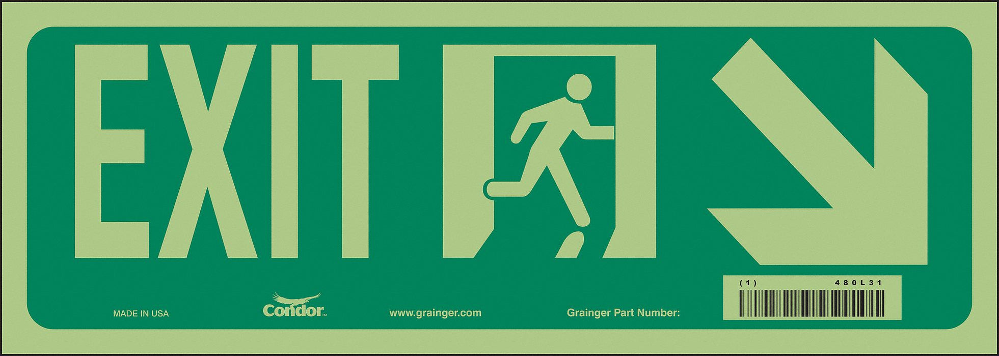 Safety Sign 5 in x 14 in Glow Vinyl