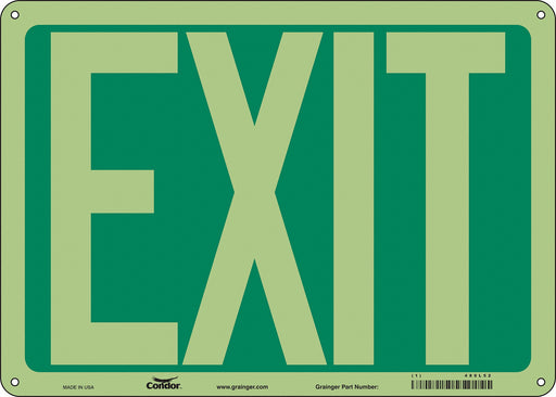 K1849 Safety Sign 10 inx14 in Glow Aluminum