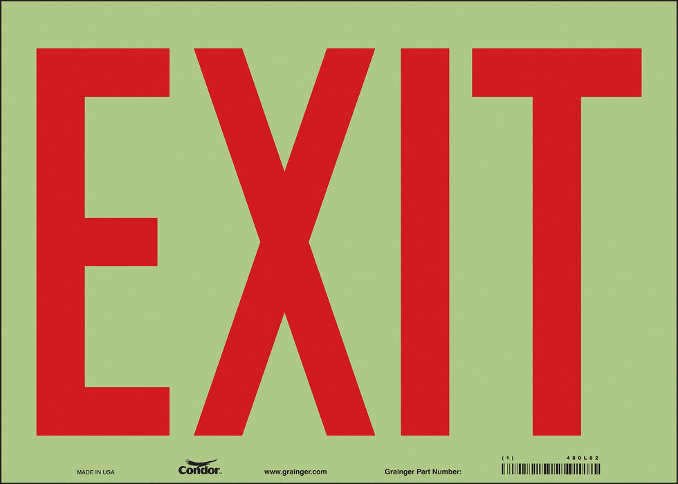 Safety Sign 10 inx14 in Glow Vinyl