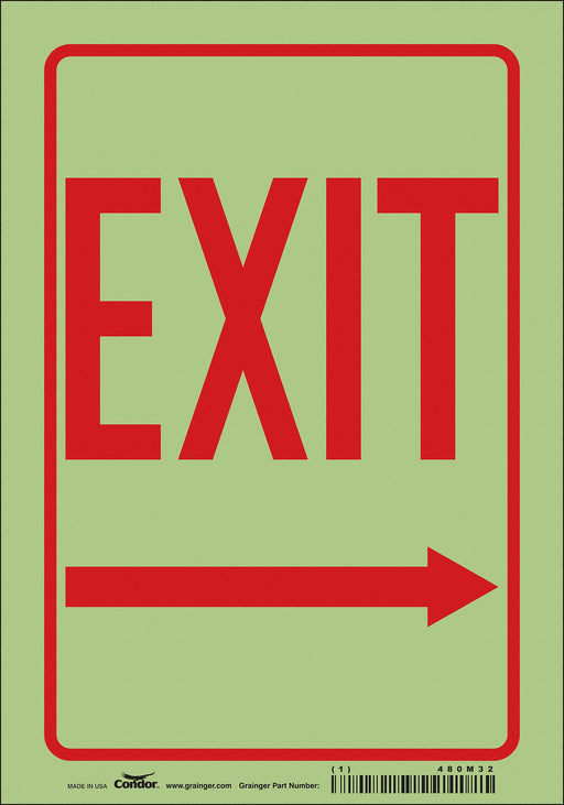 Safety Sign 10 inx7 in Glow Vinyl