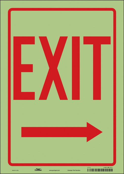 Safety Sign 14 inx10 in Glow Vinyl