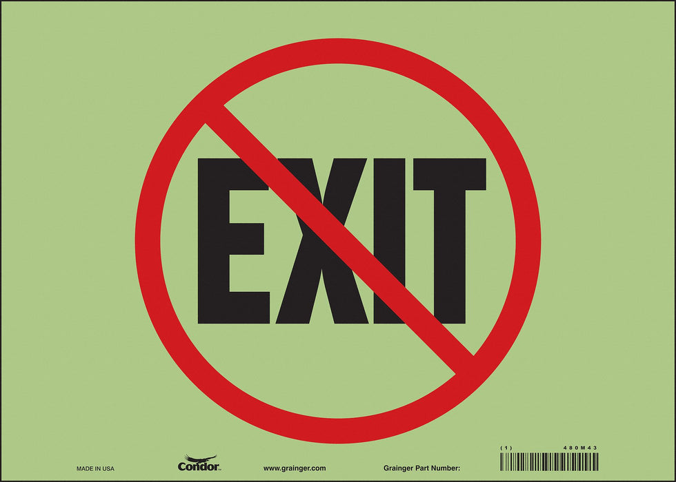 Safety Sign 10 inx14 in Glow Vinyl