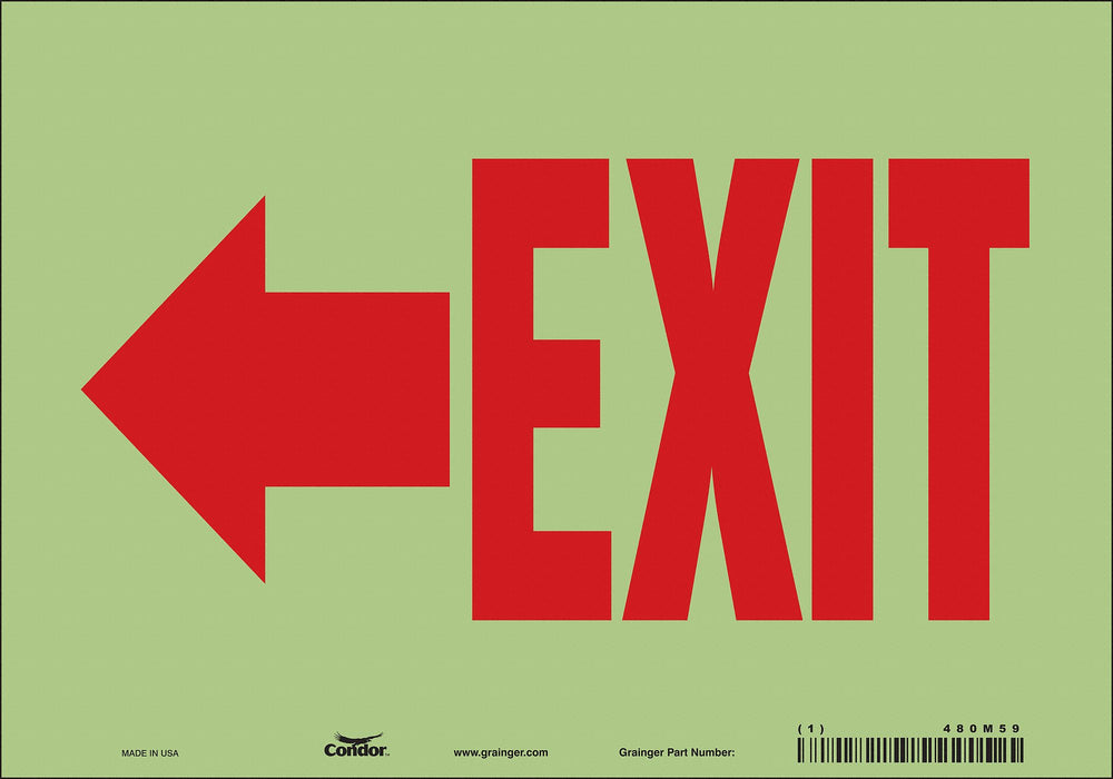 Safety Sign 14 inx10 in Glow Vinyl