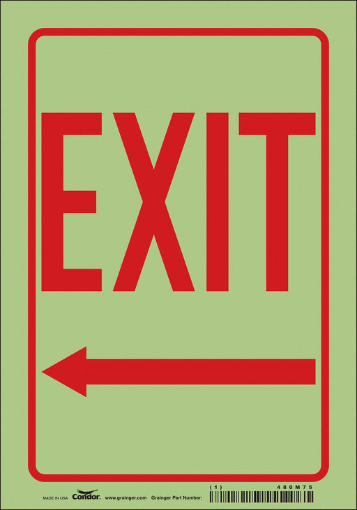Safety Sign 10 inx7 in Glow Vinyl
