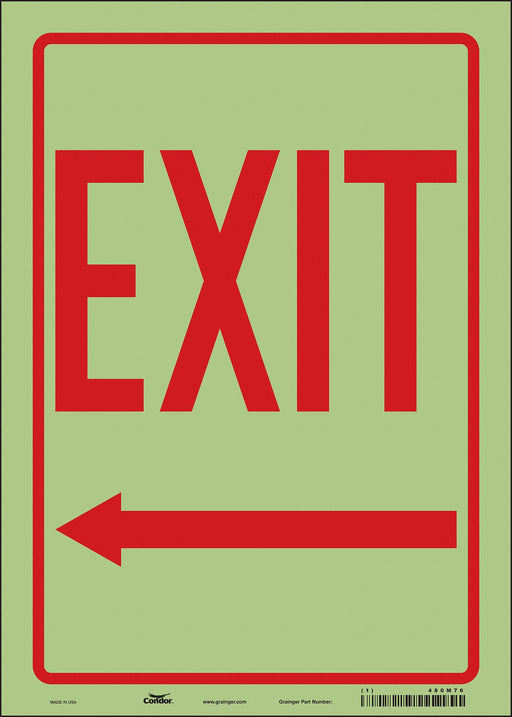 Safety Sign 14 inx10 in Glow Vinyl