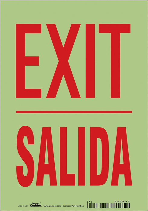 K1873 Safety Sign 10 inx7 in Glow Vinyl