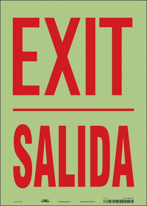 K1873 Safety Sign 14 inx10 in Glow Vinyl