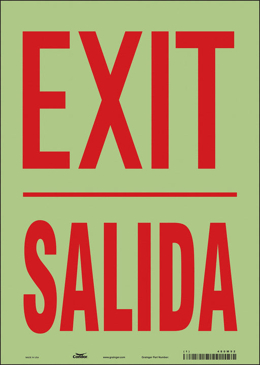K1873 Safety Sign 14 inx10 in Glow Vinyl