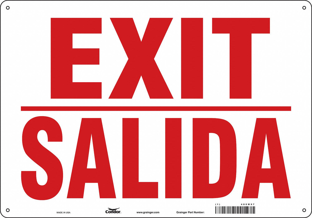 K1873 Safety Sign 14 in x 20 in Polyethylene