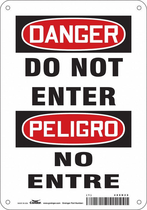 Safety Sign 10 inx7 in Polyethylene