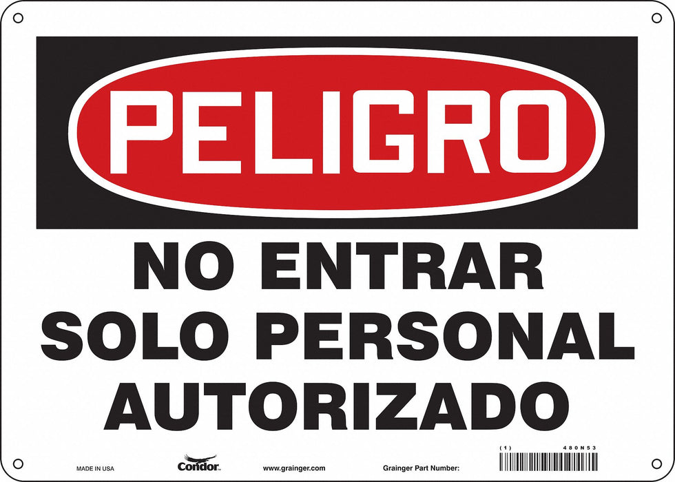 Safety Sign 10 in x 14 in Aluminum