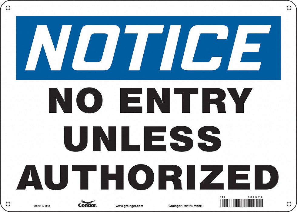 Safety Sign 10 in x 14 in Polyethylene