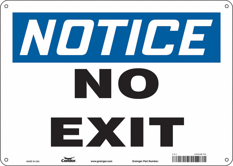 Safety Sign 10 in x 14 in Polyethylene
