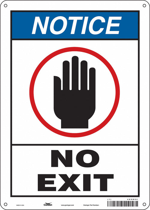 Safety Sign 14 in x 10 in Polyethylene