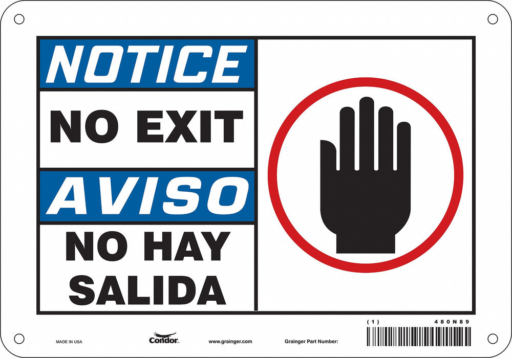 Safety Sign 7 in x 10 in Polyethylene