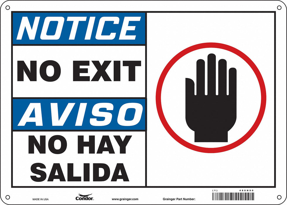 Safety Sign 10 in x 14 in Polyethylene