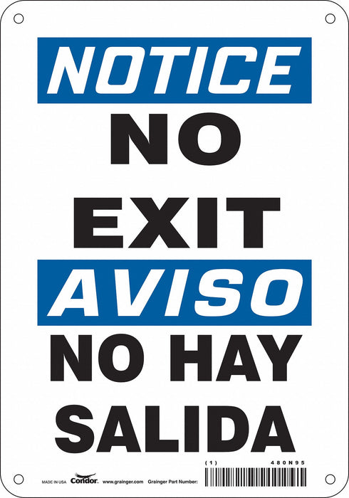 Safety Sign 10 in x 7 in Polyethylene