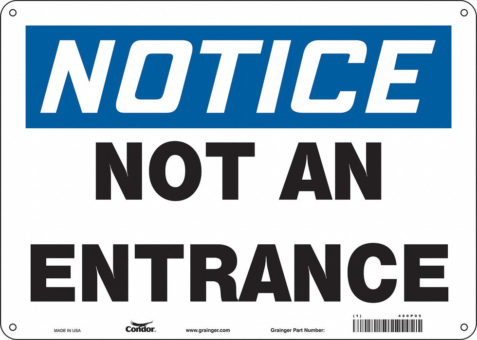 Safety Sign 10 in x 14 in Polyethylene