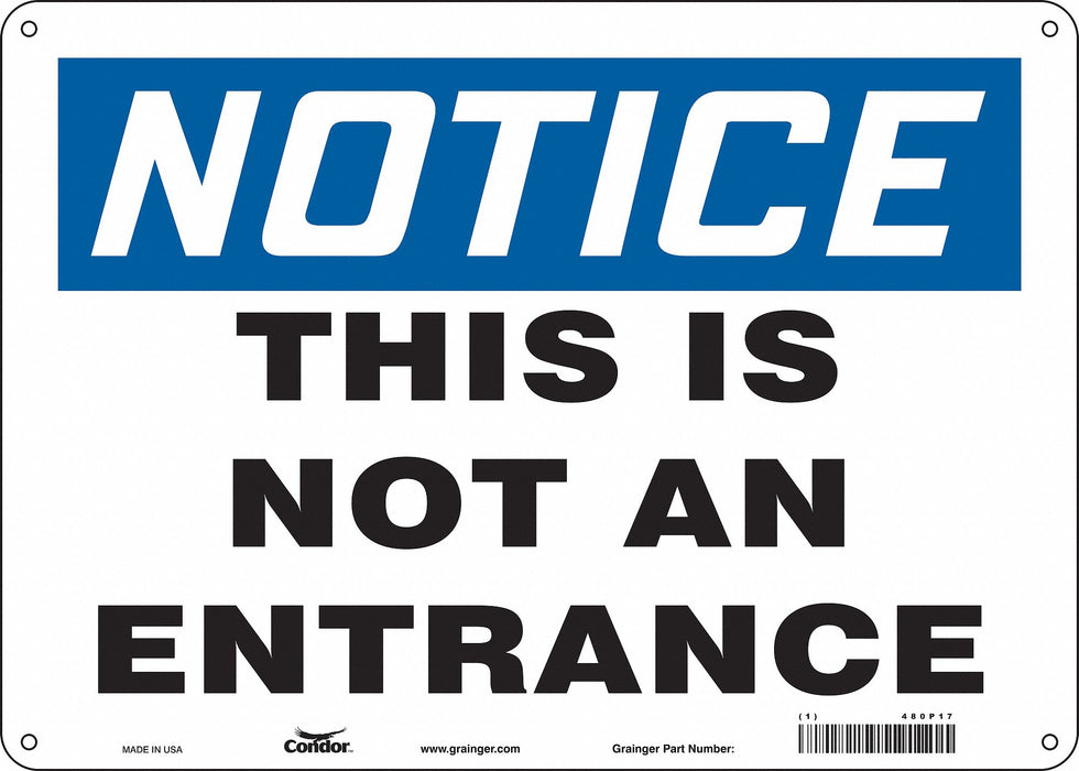 Safety Sign 10 in x 14 in Polyethylene