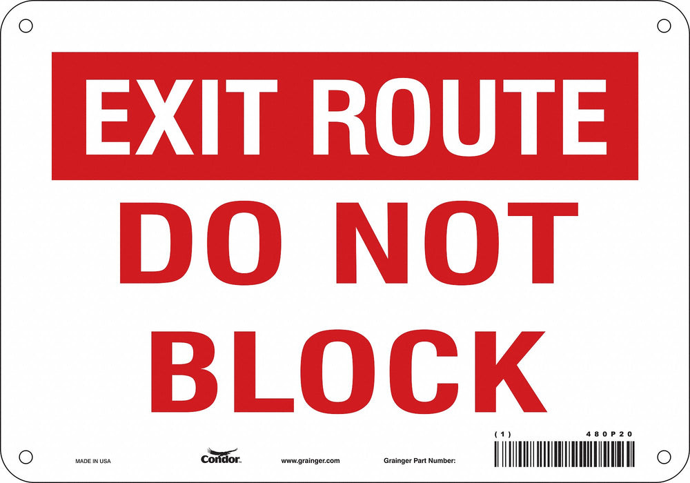 J7937 Safety Sign 7 in x 10 in Aluminum