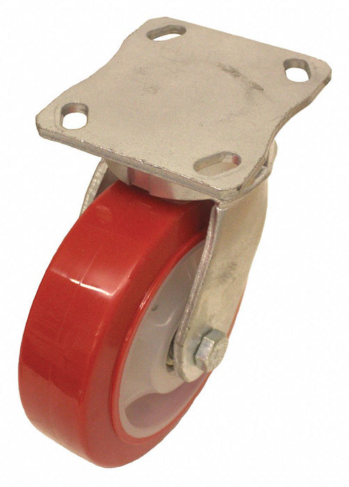 Plate Caster Swivel Polyurethane 6 1/2 H