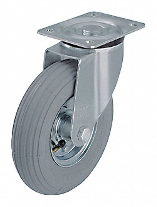 Plate Caster Swivel Rubber 10 1/4 H