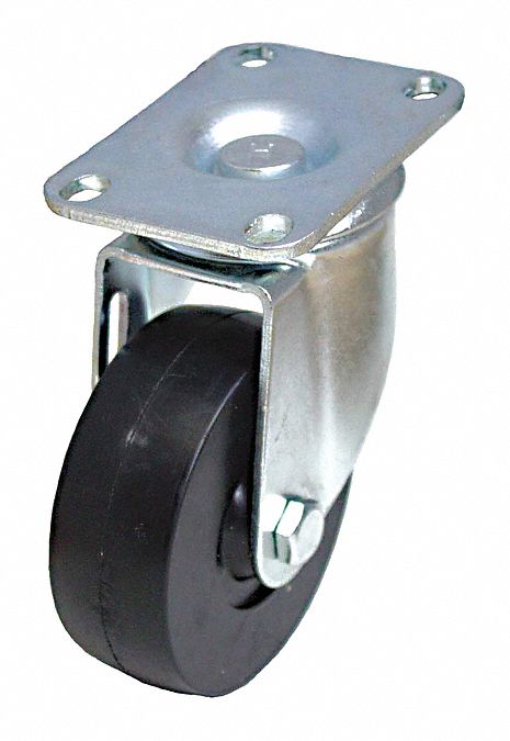 Plate Caster Swivel Rubber 6 3/16 H