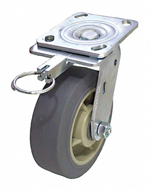 Plate Caster Swivel Rubber 7 1/2 H