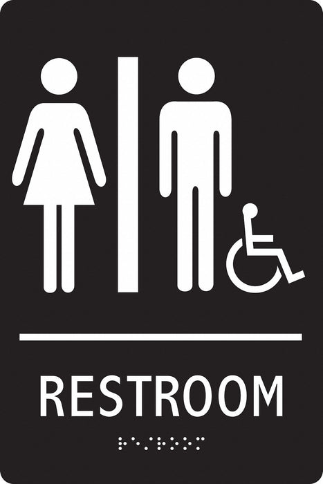 ADA Braille Facility Sign 9x6in Plastic