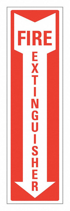 Fire Extinguisher Sign 14x4in Reflective