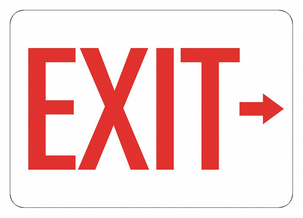 Exit Sign 10 in x 14 in Non-PVC Polymer