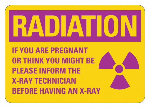 Radiation Sign 10inx7in Non-PVC Polymer