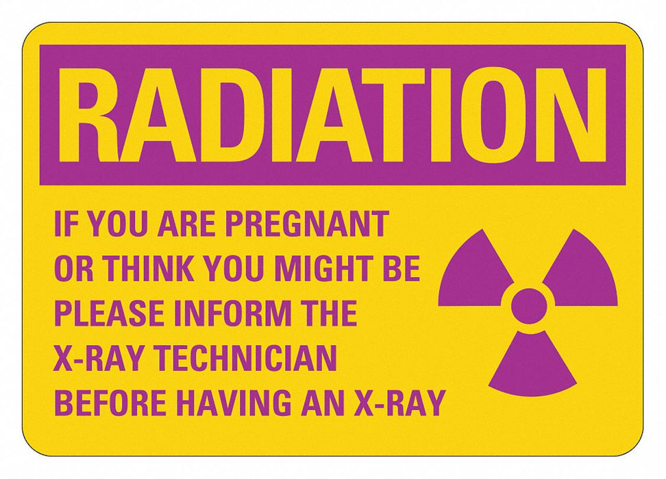 Radiation Sign 10inx7in Non-PVC Polymer