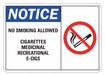 Rflctv No Smoking Notic Sign 10x7in Alum