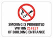 No Smoking Sign 7 inx10 in Plastic