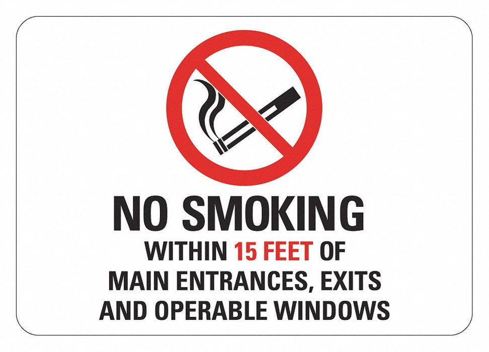 No Smoking Sign 7 inx10 in Plastic