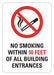Reflective No Smoking Sign 10inx7in Alum